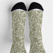 William Morris Thistle Sage Green Pattern Sokken (Top)