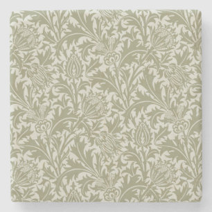William Morris Thistle Sage Green Pattern Stenen Onderzetter