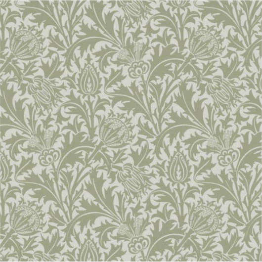 William Morris Thistle Sage Green Pattern Sticker (Voorkant)