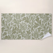 William Morris Thistle Sage Green Pattern Strandlaken (Voorkant)