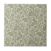 William Morris Thistle Sage Green Pattern Tegeltje (Voorkant)