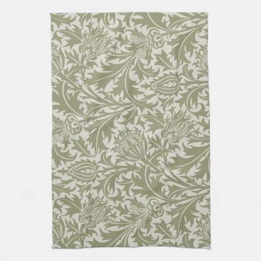 William Morris Thistle Sage Green Pattern Theedoek (Verticaal)