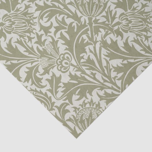 William Morris Thistle Sage Green Pattern Tissuepapier (Detail)