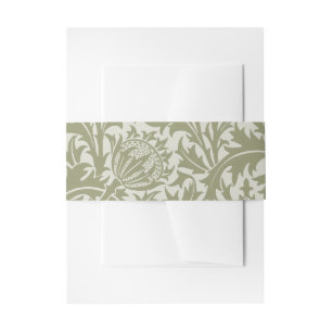 William Morris Thistle Sage Green Pattern Uitnodigingen Wikkel