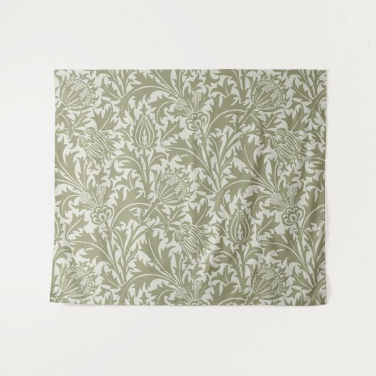 William Morris Thistle Sage Green Pattern Wandkleed (Voorkant (horizontaal))