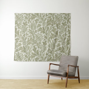 William Morris Thistle Sage Green Pattern Wandkleed