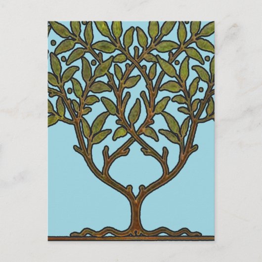 William Morris Tree Frieze Bloem Behang Briefkaart (Voorkant)