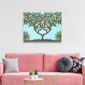 William Morris Tree Frieze Bloem Behang Canvas Afdruk (Insitu (Woonkamer))