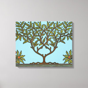 William Morris Tree Frieze Bloem Behang Canvas Afdruk