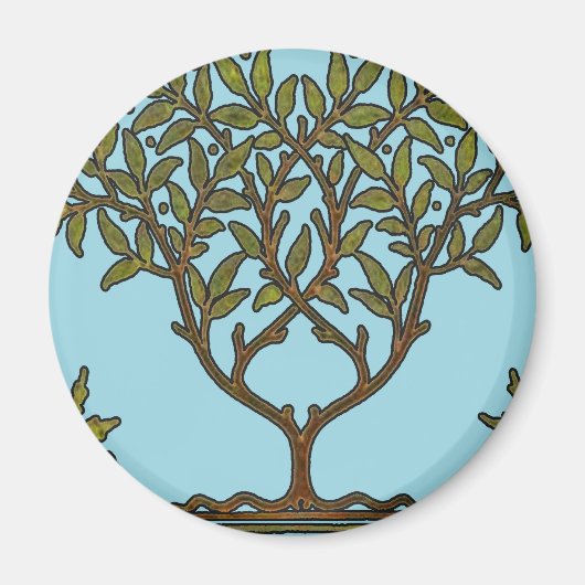 William Morris Tree Frieze Bloem Behang Magneet (Voorkant)