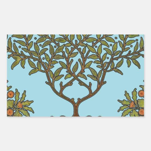 William Morris Tree Frieze Bloem Behang Rechthoekige Sticker (Voorkant)