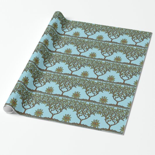 William Morris Tree Frieze Bloemenbehang Cadeaupapier (Uitgerold)