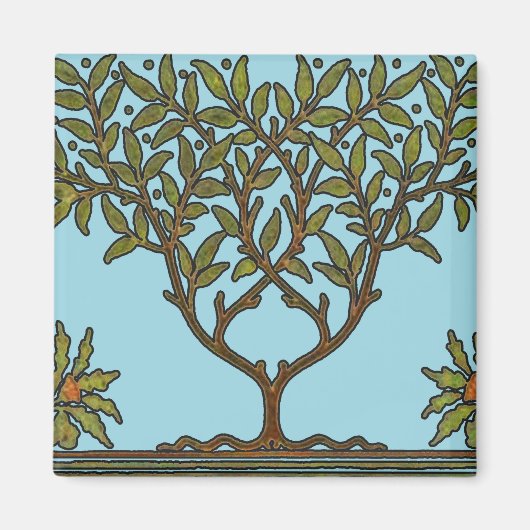 William Morris Tree Frieze Bloemenbehang Magneet (Voorkant)