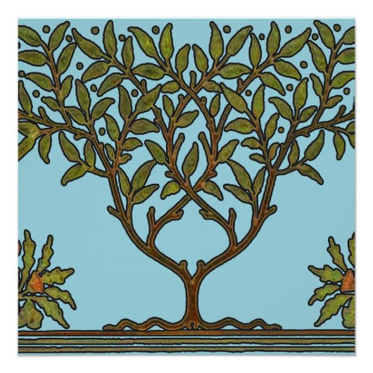 William Morris Tree Frieze Bloemenbehang Perfect Poster (Voorkant)
