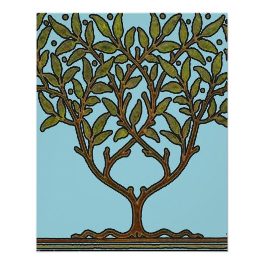 William Morris Tree Frieze Bloemenbehang Poster (Voorkant)