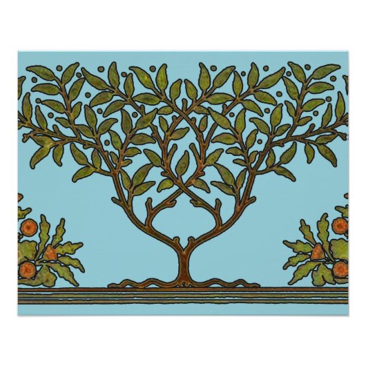 William Morris Tree Frieze Bloemenbehang Poster (Voorkant)
