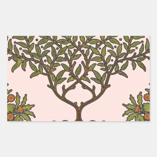William Morris Tree Frieze Bloemenbehang Rechthoekige Sticker (Voorkant)