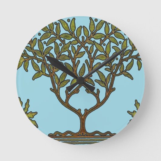 William Morris Tree Frieze Bloemenbehang Ronde Klok (Voorkant)