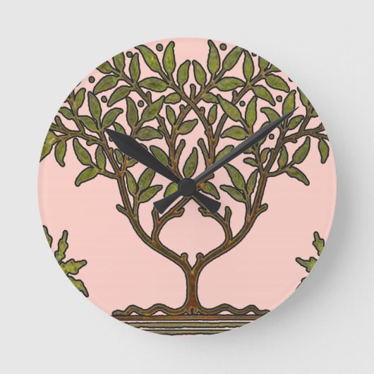 William Morris Tree Frieze Bloemenbehang Ronde Klok (Voorkant)