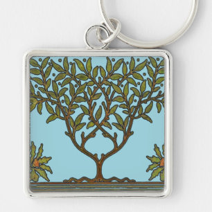 William Morris Tree Frieze Bloemenbehang Sleutelhanger