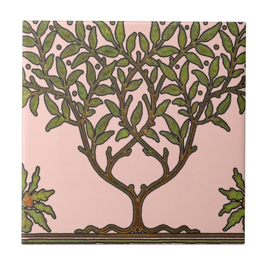 William Morris Tree Frieze Bloemenbehang Tegeltje (Voorkant)