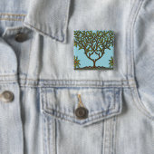 William Morris Tree Frieze Bloemenbehang Vierkante Button 5,1 Cm (In situ)
