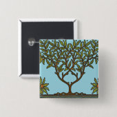 William Morris Tree Frieze Bloemenbehang Vierkante Button 5,1 Cm (Voorkant /achterkant)