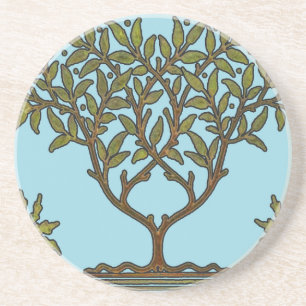 William Morris Tree Frieze Bloemenbehang Zandsteen Onderzetter