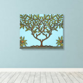 William Morris Tree Frieze Floral Wallpaper Canvas Afdruk (Insitu (Houten vloer))