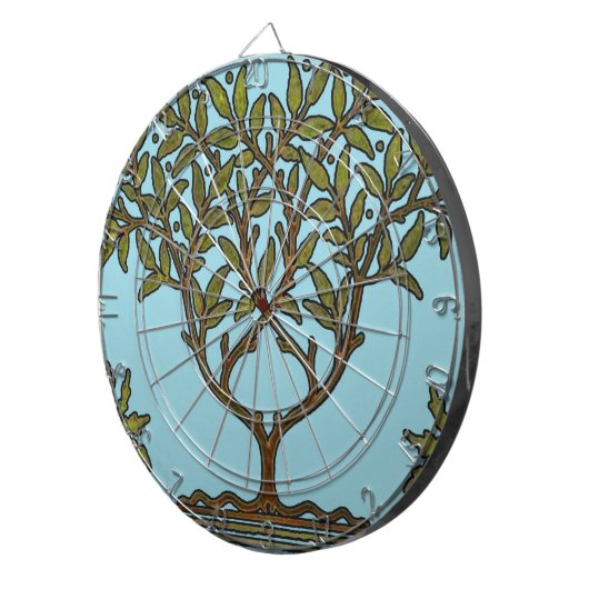 William Morris Tree Frieze Floral Wallpaper Dartbord (Voorkant Rechts)