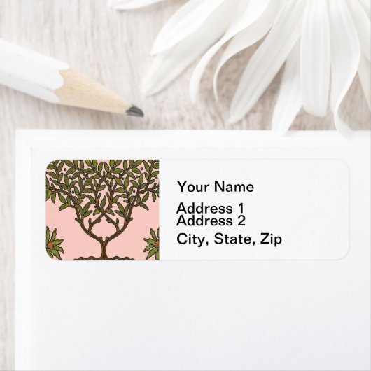 William Morris Tree Frieze Floral Wallpaper Etiket (Insitu)