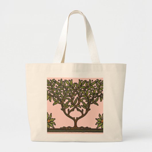 William Morris Tree Frieze Floral Wallpaper Grote Tote Bag (Voorkant)