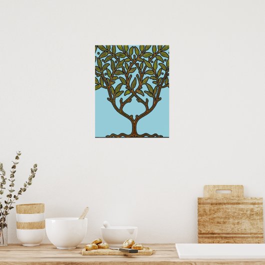 William Morris Tree Frieze Floral Wallpaper Poster (Keuken)