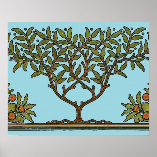 William Morris Tree Frieze Floral Wallpaper Poster (Voorkant)