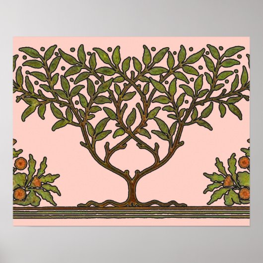 William Morris Tree Frieze Floral Wallpaper Poster (Voorkant)