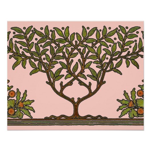 William Morris Tree Frieze Floral Wallpaper Poster (Voorkant)