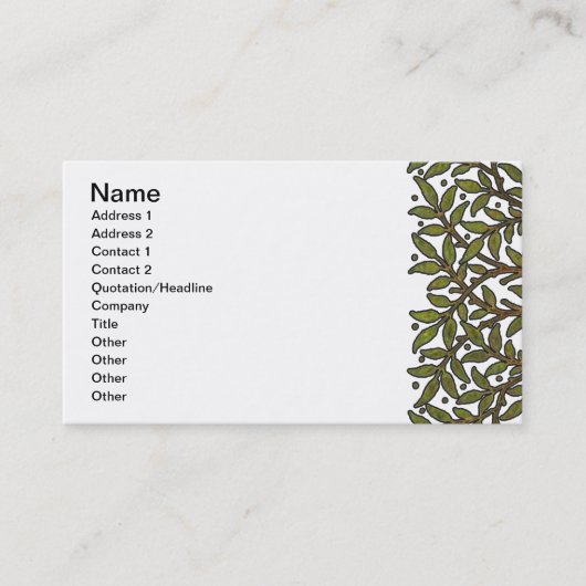 William Morris Tree Frieze Floral Wallpaper Visitekaartje (Voorkant)