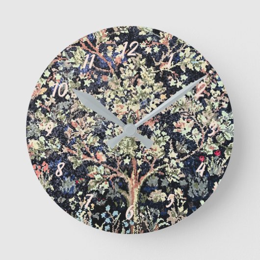 William Morris Tree of Life Acrylic Wall Clock Ronde Klok (Voorkant)
