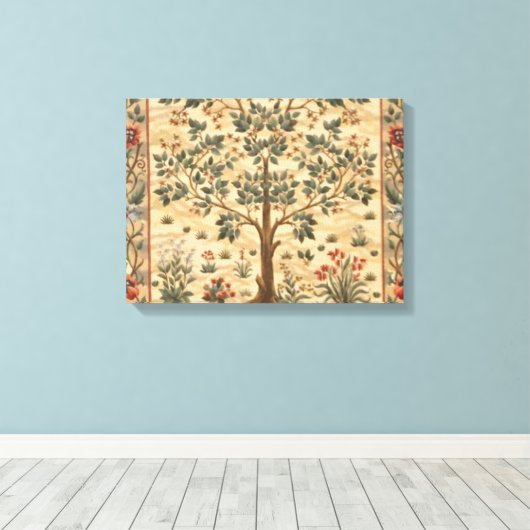 William Morris Tree of Life Canvas Afdruk (Insitu (Houten vloer))