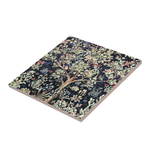 William Morris Tree of Life Ceramic Tegel Tegeltje (Zijkant)