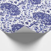 William Morris Tree of Life, Cobalt Blue en White Cadeaupapier (Hoek)
