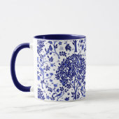 William Morris Tree of Life, Cobalt Blue en White Mok (Links)