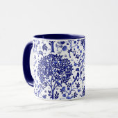 William Morris Tree of Life, Cobalt Blue en White Mok (Voorkant links)