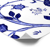 William Morris Tree of Life, Cobalt Blue en White Poster (Hoek)