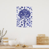 William Morris Tree of Life, Cobalt Blue en White Poster (Keuken)