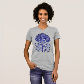 William Morris Tree of Life, Cobalt Blue en White T-shirt (Voorkant volledig)