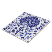 William Morris Tree of Life, Cobalt Blue en White Tegeltje (Zijkant)