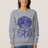 William Morris Tree of Life, Cobalt Blue en White Trui (Voorkant)