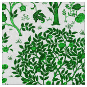 William Morris Tree of Life, Emerald Green & White Stof (Close Up)