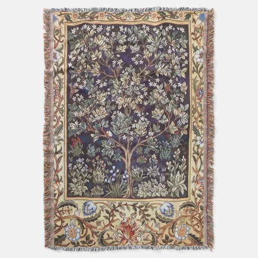 William Morris Tree of Life Floral  Art Deken (Voorkant Verticaal)